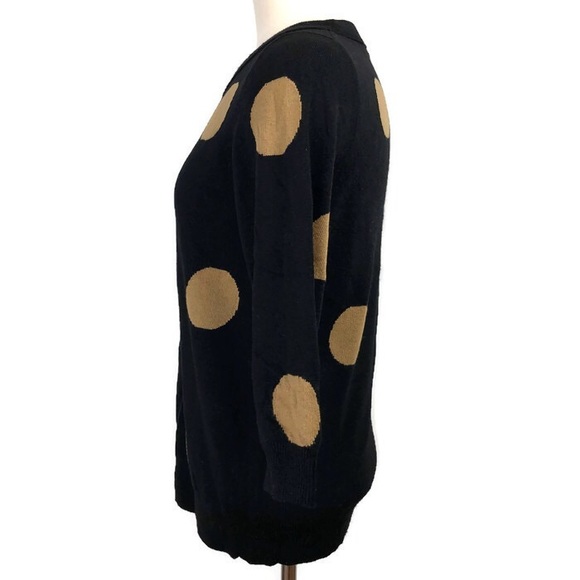 J CREW Black and Tan Polka Dot Pullover Sweater - Picture 3 of 5
